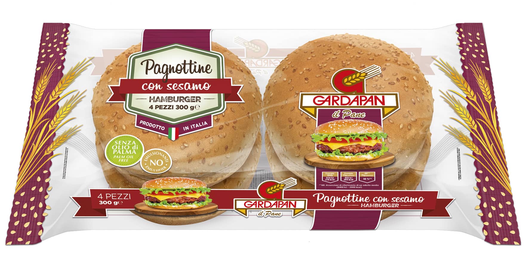 Pagnottine con sesamo hamburger